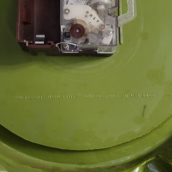 Syroco Homco Yellow Green Rose Floral Large Decorative Wall Clock "Not Working" - Picture 6 of 14